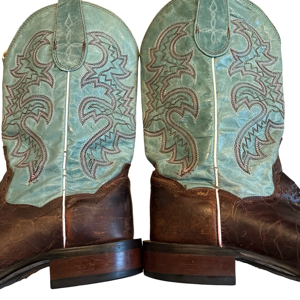 DAN POST DP2863 San Michelle Collection Stockman Boot in Turquoise/Brown Sz 7.5 - Picture 9 of 16